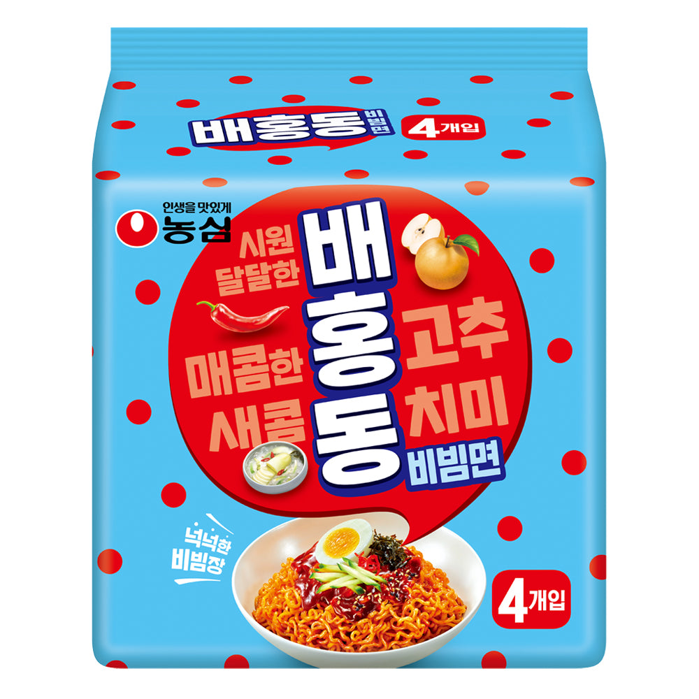 Bae Hong Dong Spicy Cold Bibimmen Pack(배홍동 비빔면 4개입 1팩)