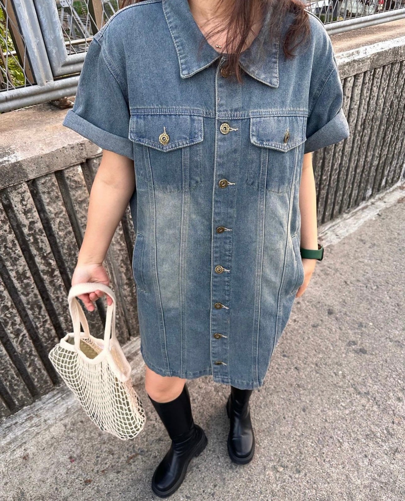 Unique and Comfy Oversized Denim Mini Dress Unique and Comfy Oversized Denim Mini Dress