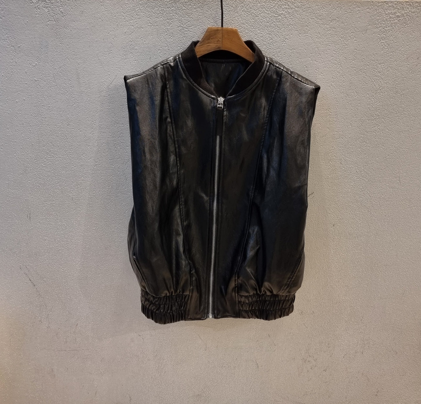 Vegan Leather Bomber Vest