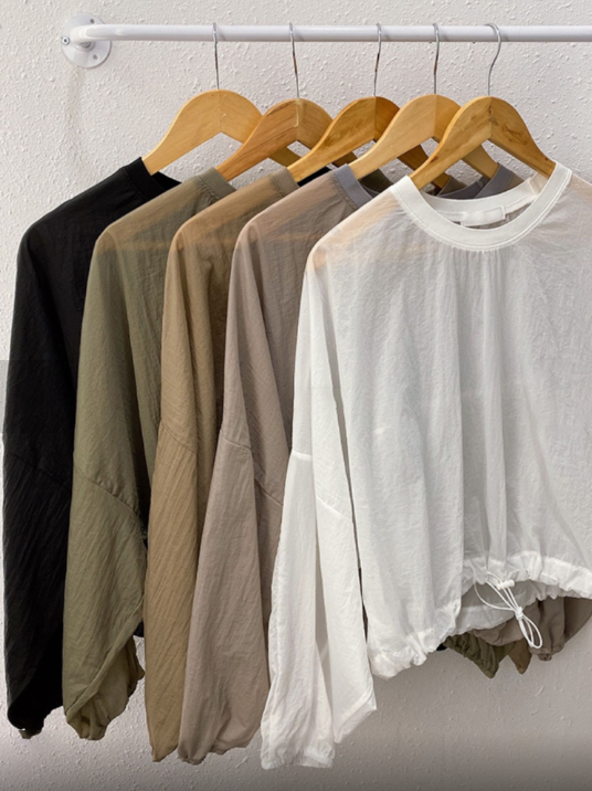 See-through Cropped Windbreaker Top