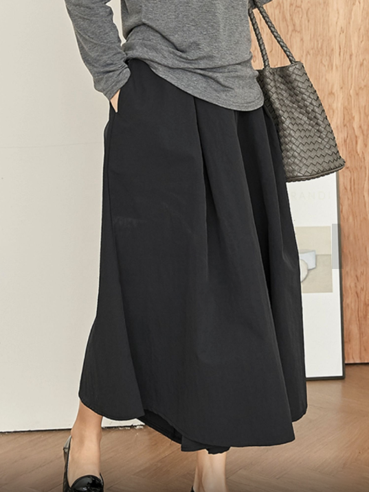Light Weight Pin Tuck Front Midi Wide Skort (๐ฅMust Have!๐ฅ)