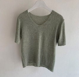 Cooling Basic Short Sleeve Knit Top
