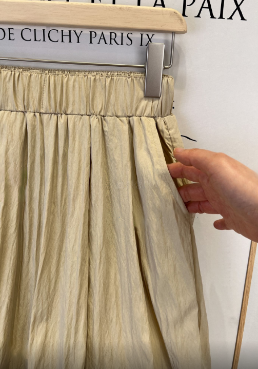 Elastic Waist Banded Rustled Wide Pants