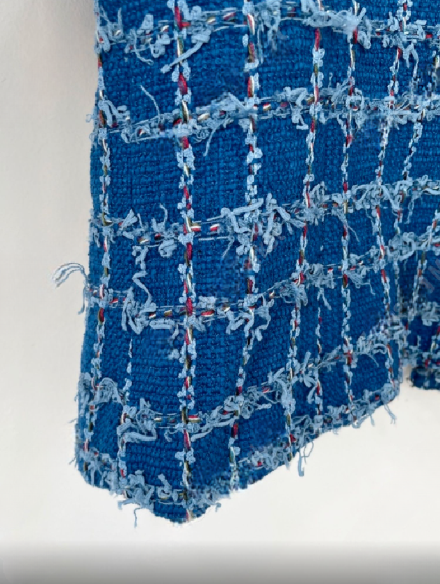 Square Weave Tweed Jacket (No Button Front)