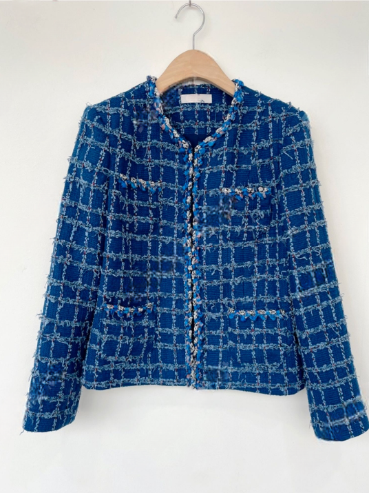 Square Weave Tweed Jacket (No Button Front) – iOikos