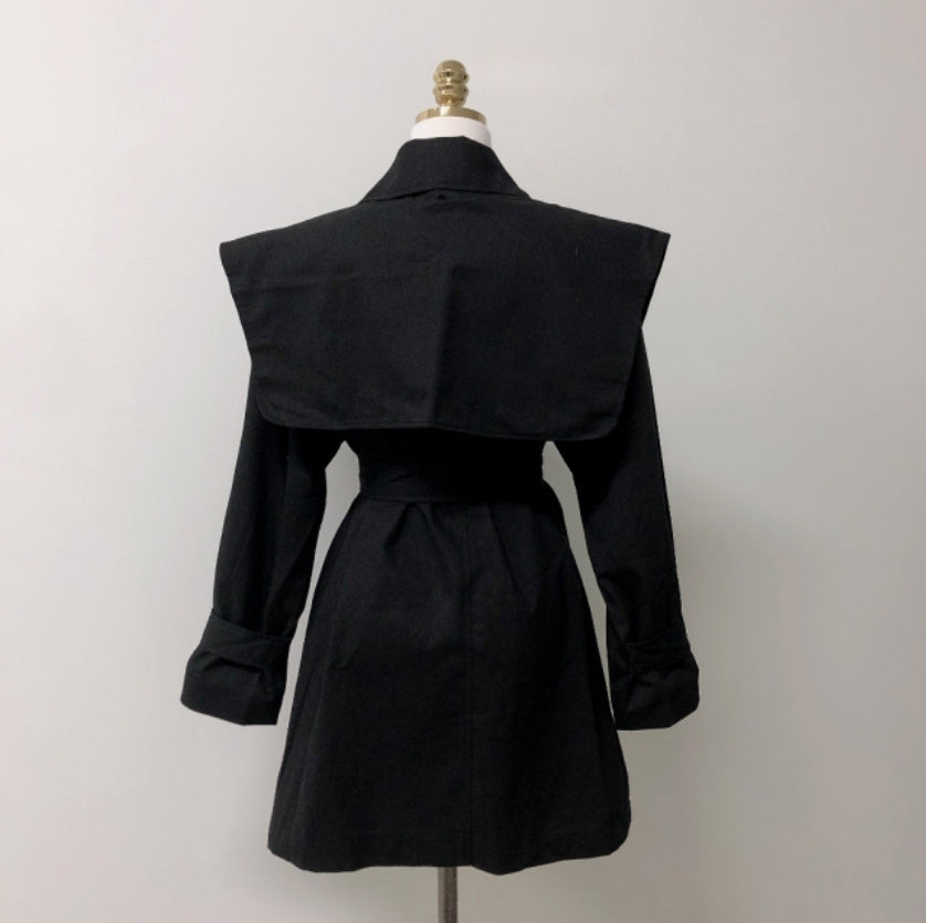 Detachable Cape Half Trench Coat