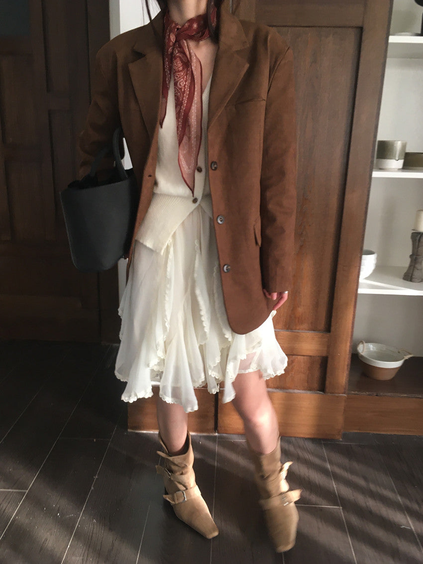 Suede Over-fit Blazer