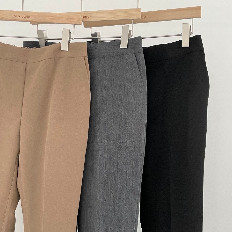 Straight Ankle Fit Banding Waist Back Slacks (일자핏 뒷 밴딩 정장 슬랙스)