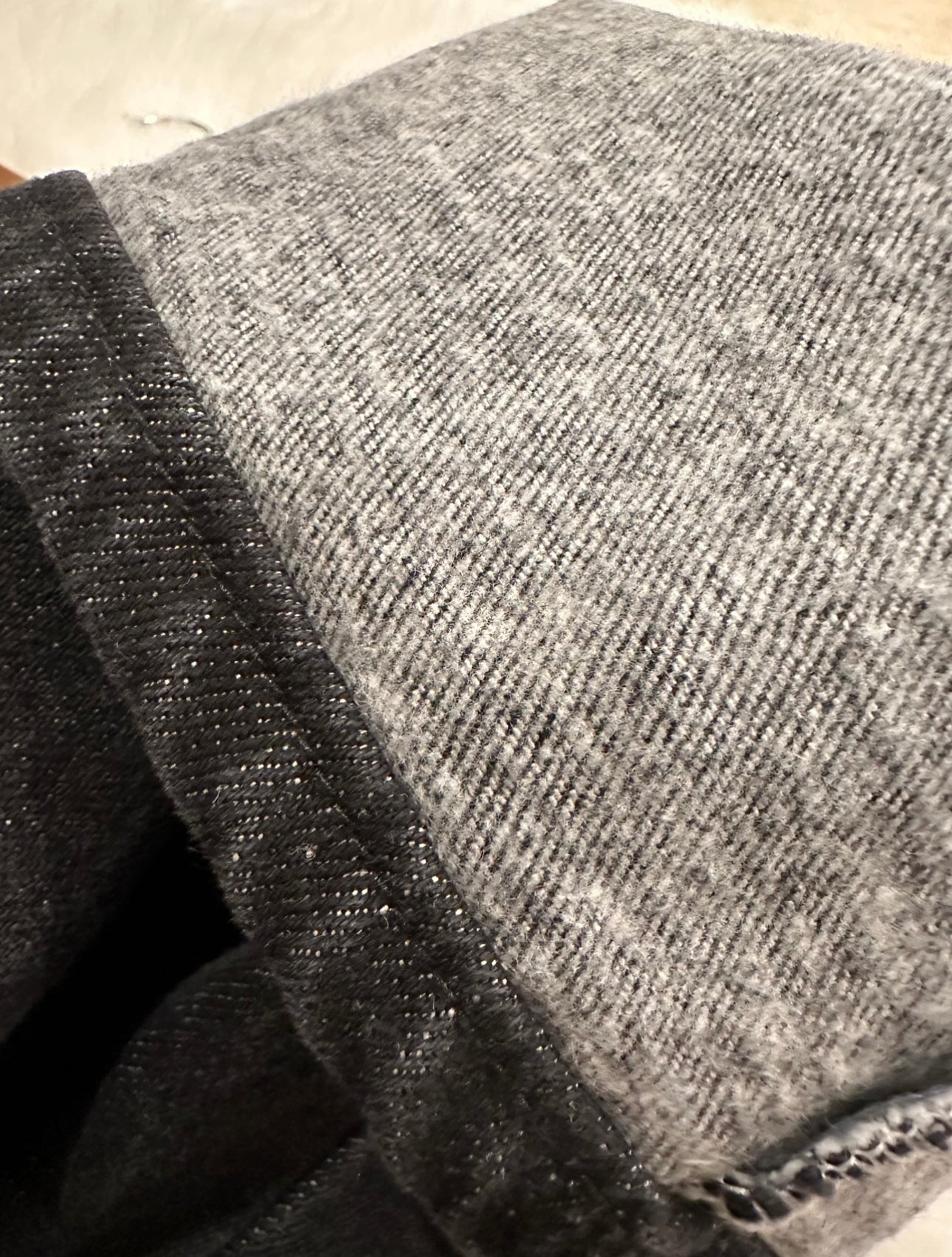 Pleated Straight Jean with Back Elastic Banding (Peach brushing inside)