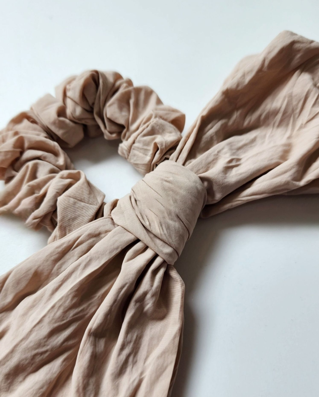 Rustled Fabric Ribbon Hair Tie Band