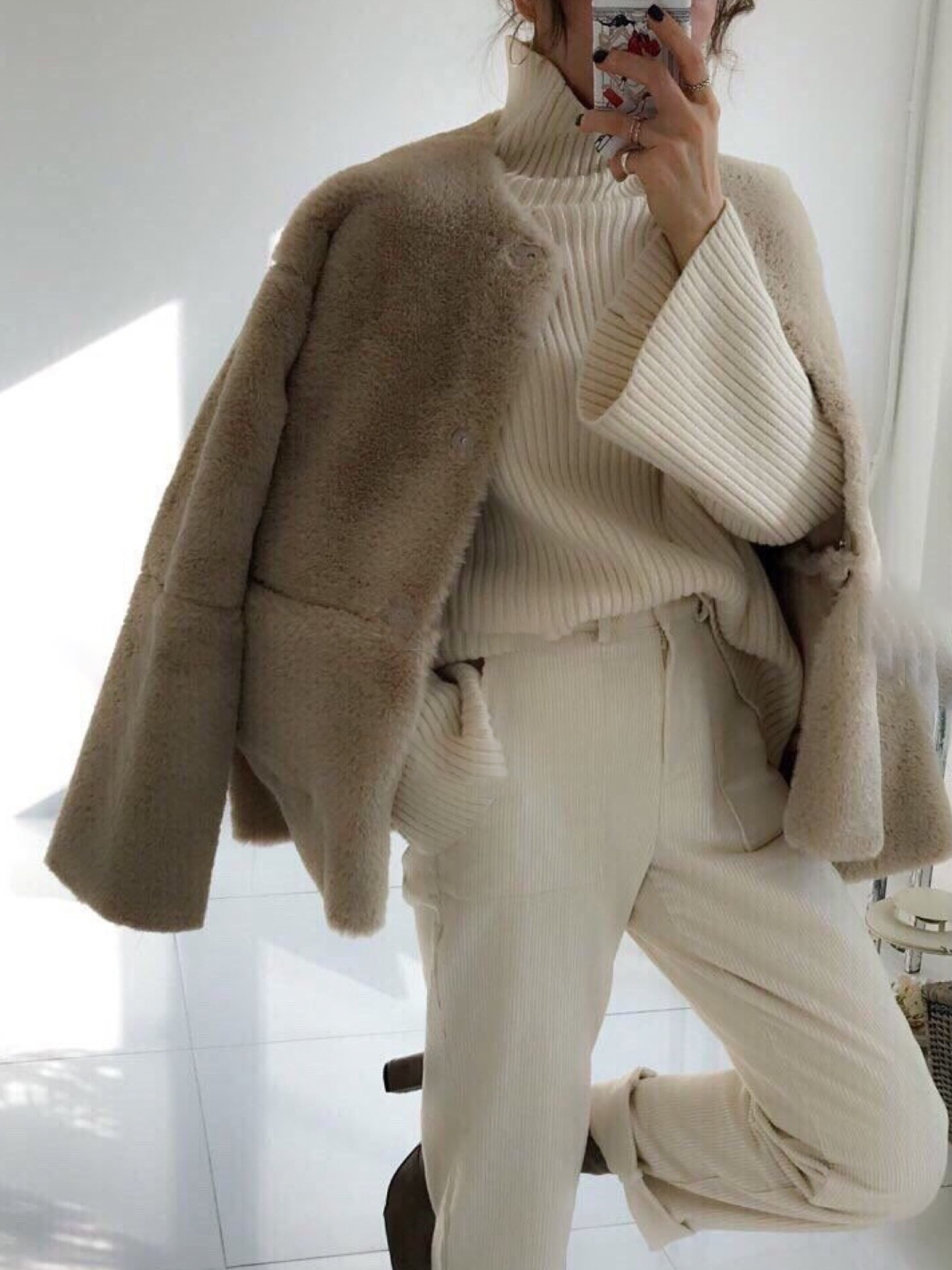 Moss Faux Mink - Suede Reversible Jacket