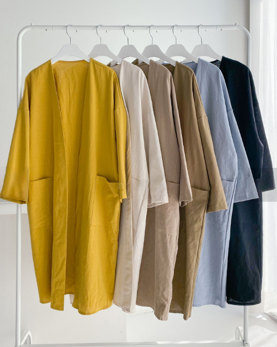 ounce linen 2way cardigan 韓国 Organic Linen Cotton Slub Cardigan | EILEEN FISHER