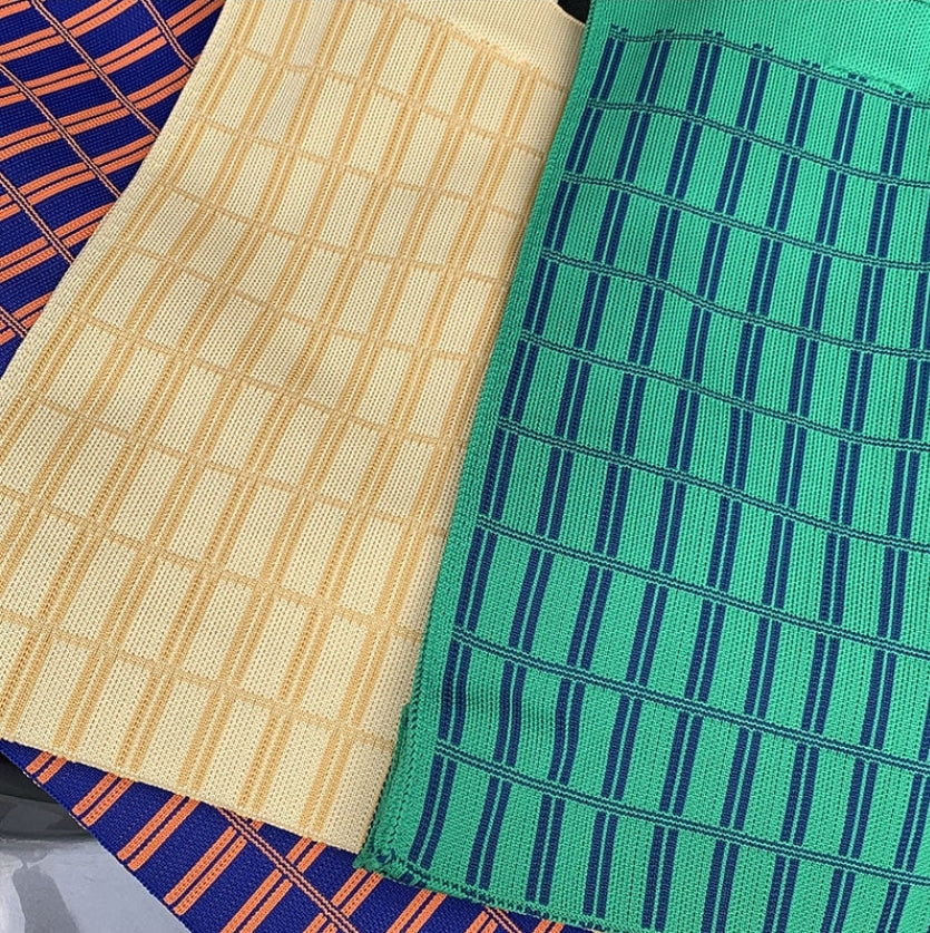 Plaid Knit Book Tote Bag