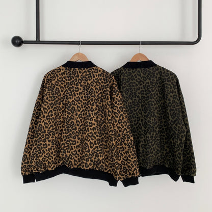 Oversized Leopard Zip up Jacket