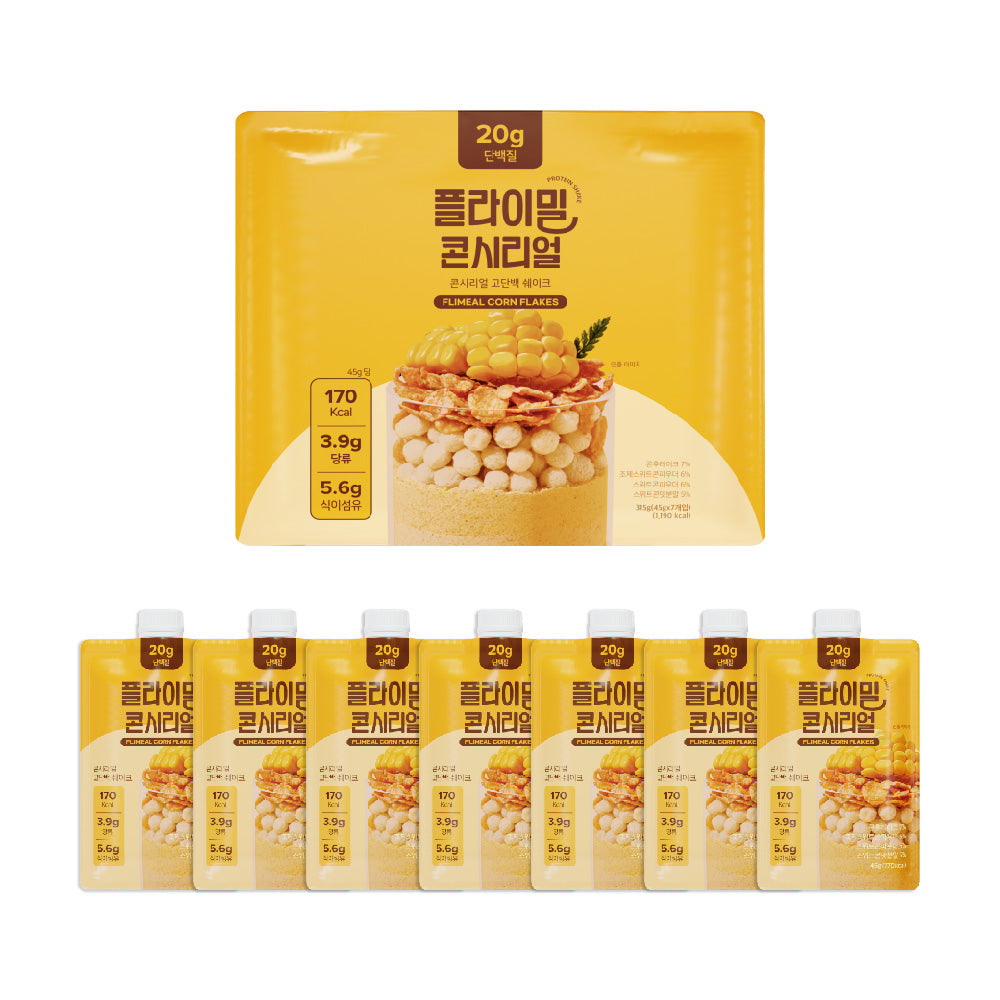 💥 New💥 FULLIGHT FLIMEAL Protein Shake 45g x 7ea Pack Corn Cereal Flavor (플라이밀 단백질쉐이크 파우치 콘씨리얼 맛)