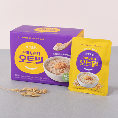 Heyoat Brown Rice Nurungji Oatmeal Pouch 45g x14ea