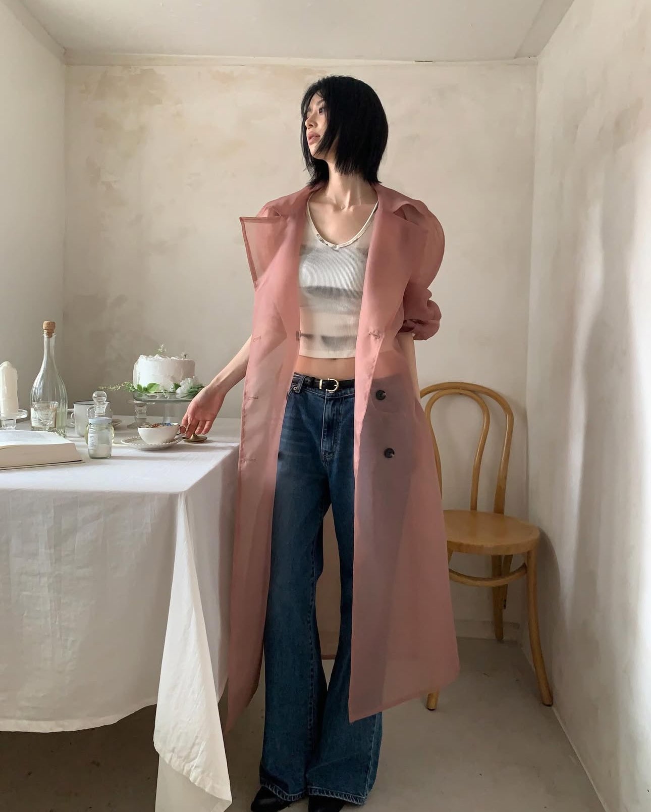 Organza Trench Coat