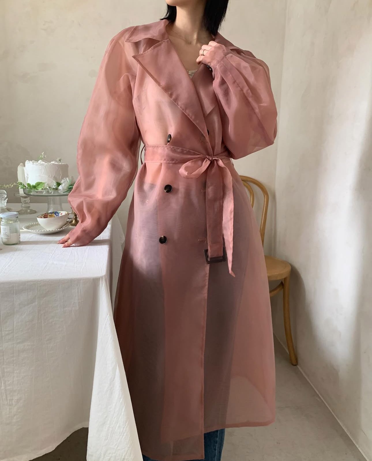 Organza Trench Coat