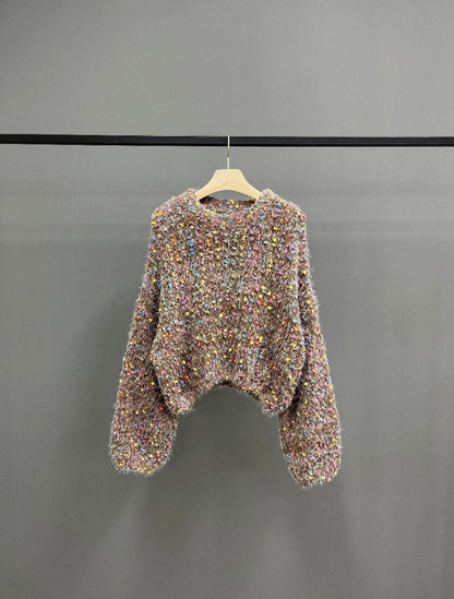 Colorful Popcorn Knit Top (So soft and Comfy)