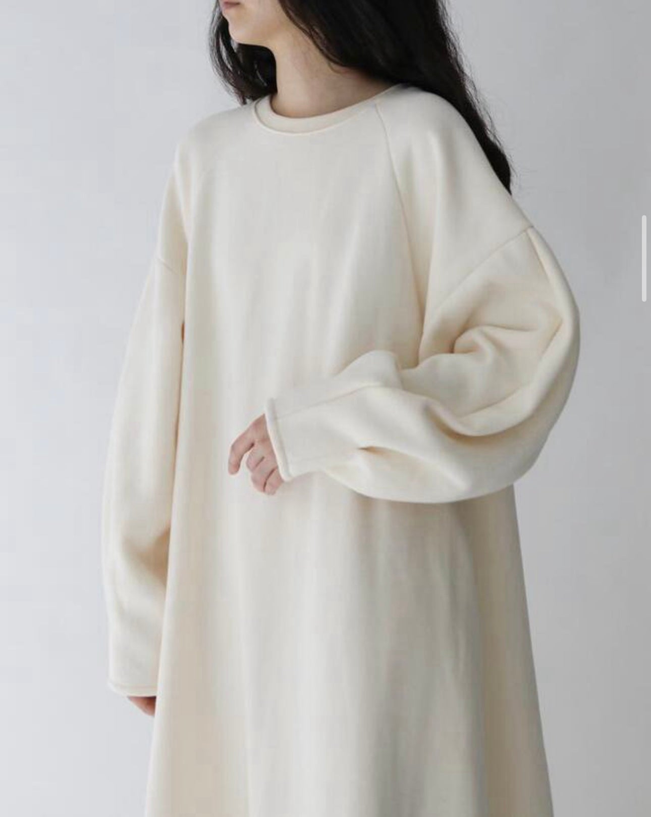 Balloon Sleeve Brushed A-Line Dress iOikos Balloon Sleeve Brushed A-Line Dress iOikos
