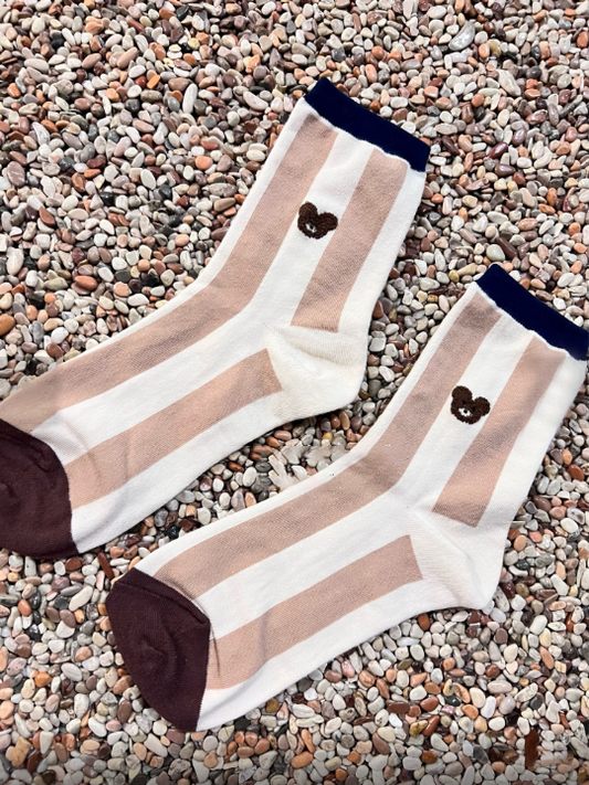 Brown Bear Stripe Socks