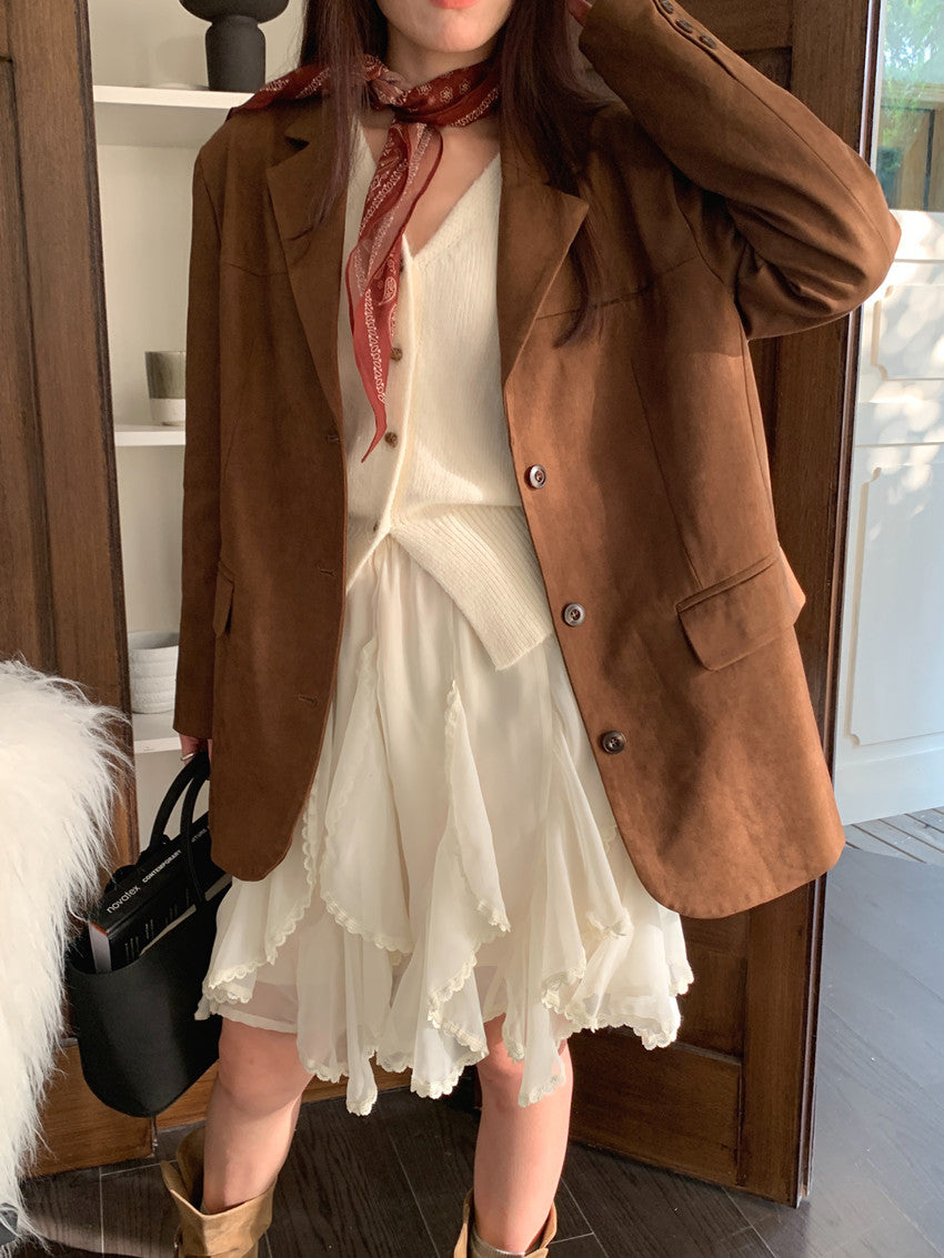 Suede Over-fit Blazer – iOikos