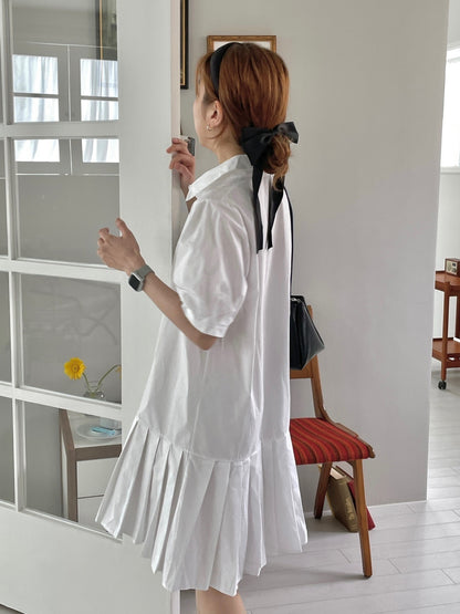 Pleated Mini Shirts Dress