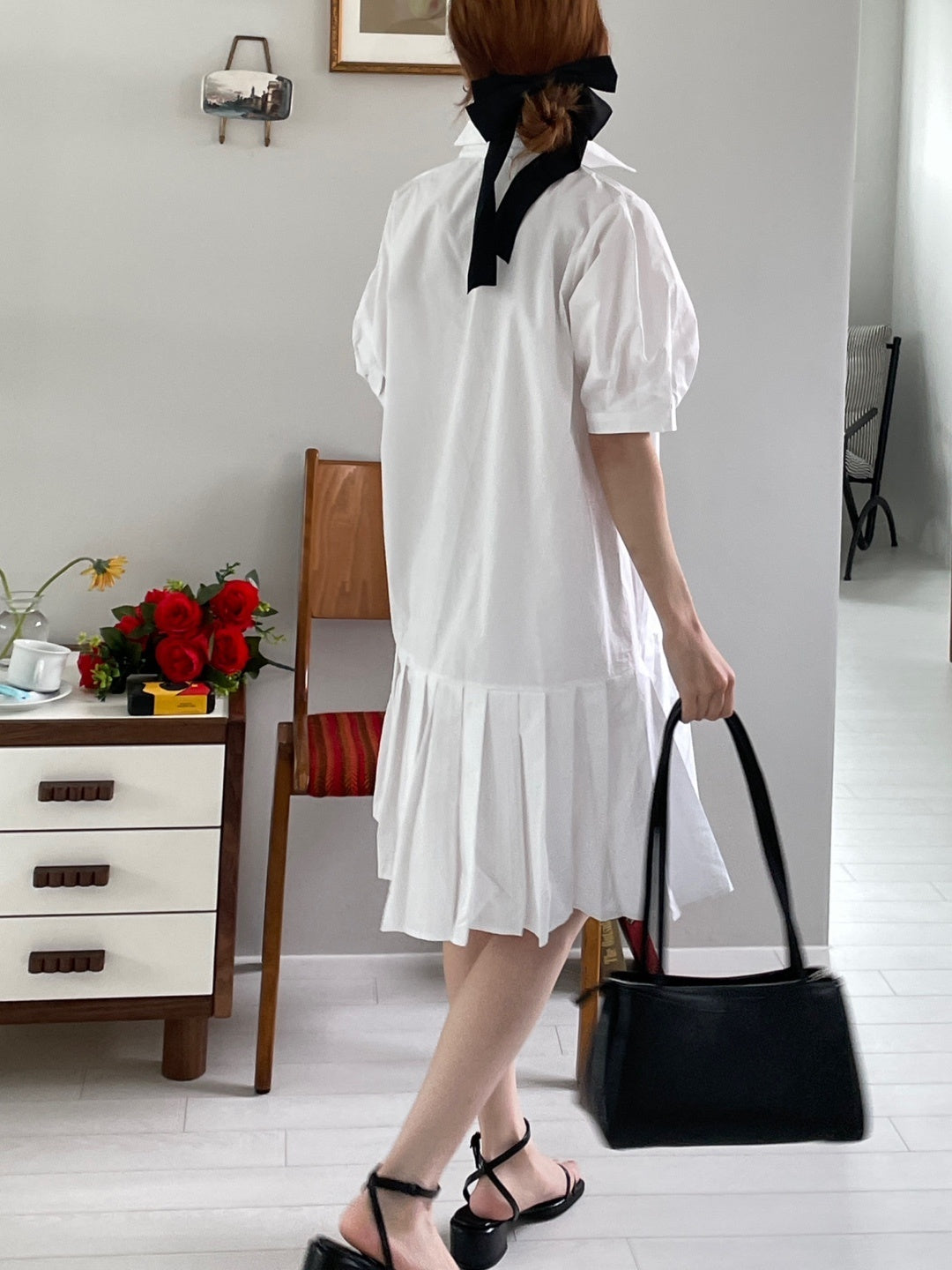 Pleated Mini Shirts Dress