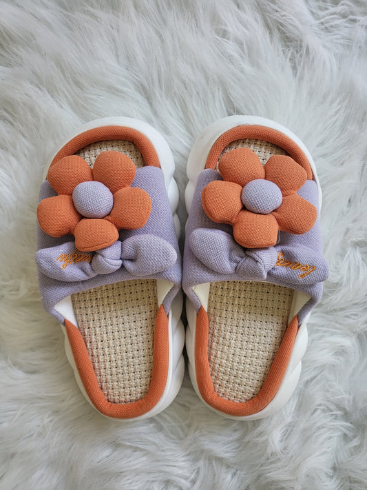 Puff Flower Slippers