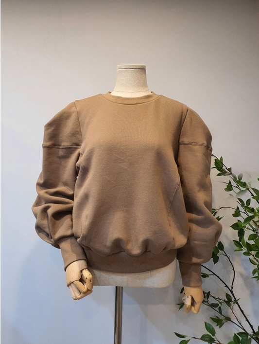 Fleece-lined Puff Sleeve Sweatshirts