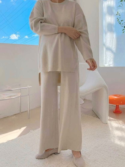 Comfortable Daily Knit Pants / Top Set