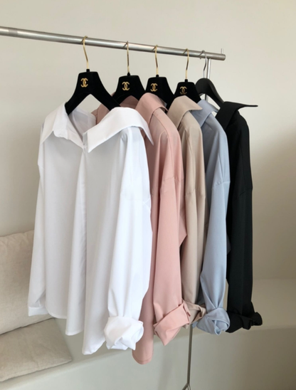 Open Neck Detailed Oversize Shirts (예쁜 목선을 만들어줄 단 하나의 셔츠!🦒)