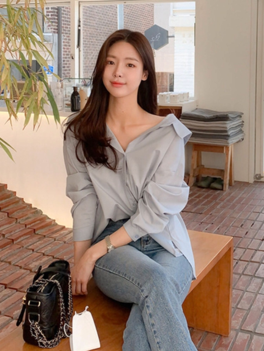 Open Neck Detailed Oversize Shirts (예쁜 목선을 만들어줄 단 하나의 셔츠!🦒)