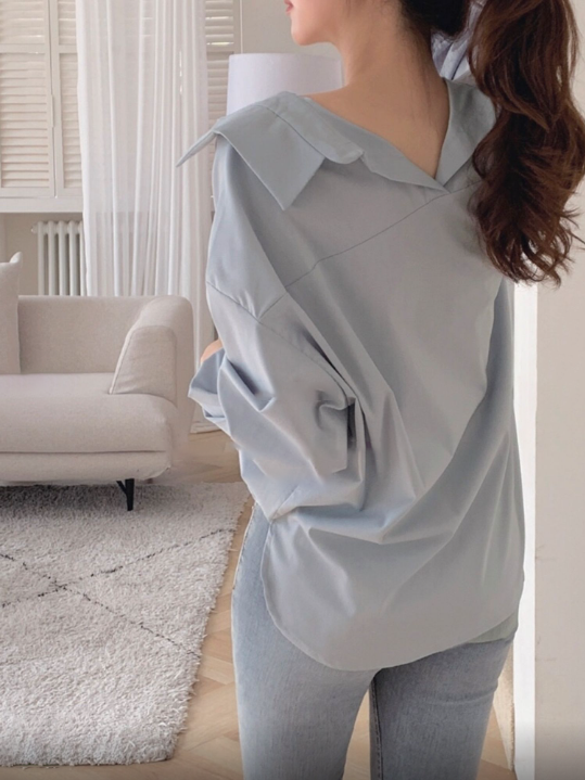 Open Neck Detailed Oversize Shirts (예쁜 목선을 만들어줄 단 하나의 셔츠!🦒)