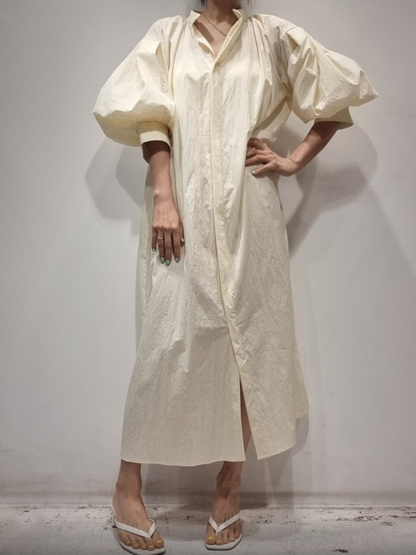 Balloon Sleeve Long Shirts Dress